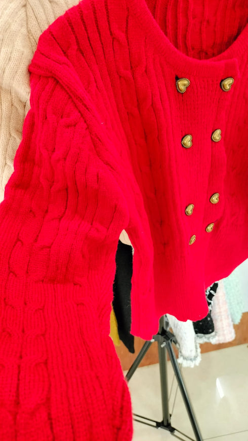 Double Breasted Knitted Sweater